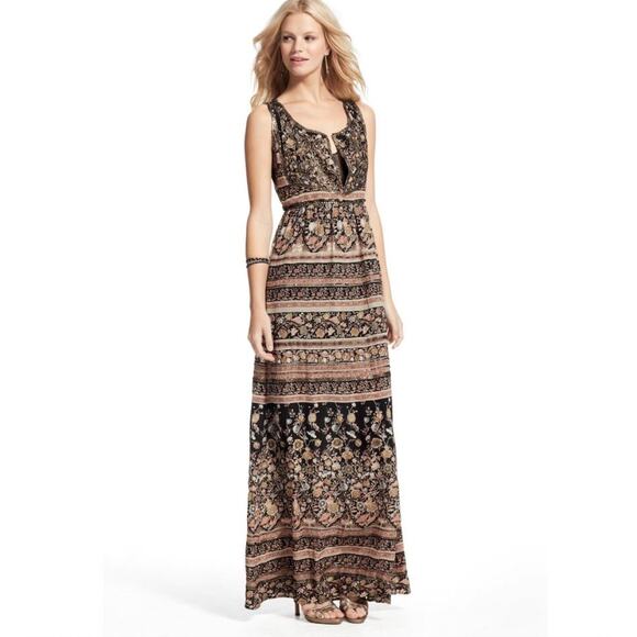 Calypso St. Barth Silk Sequin Embroidered Maxi Dress Long Brown Small Boho - Picture 2 of 13